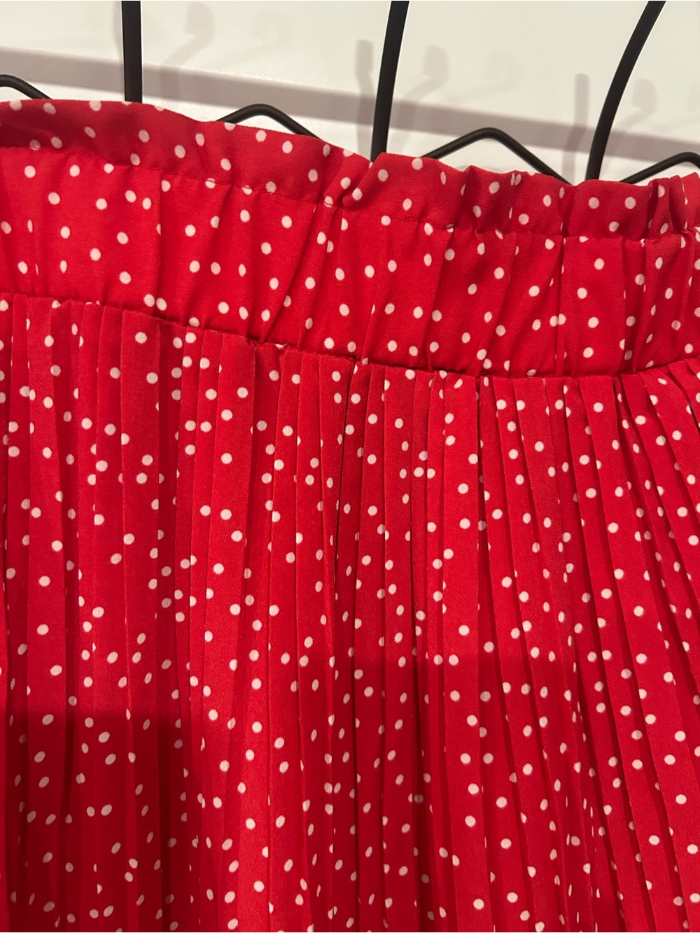Red Polka Dot Pleated Skirt - Women's